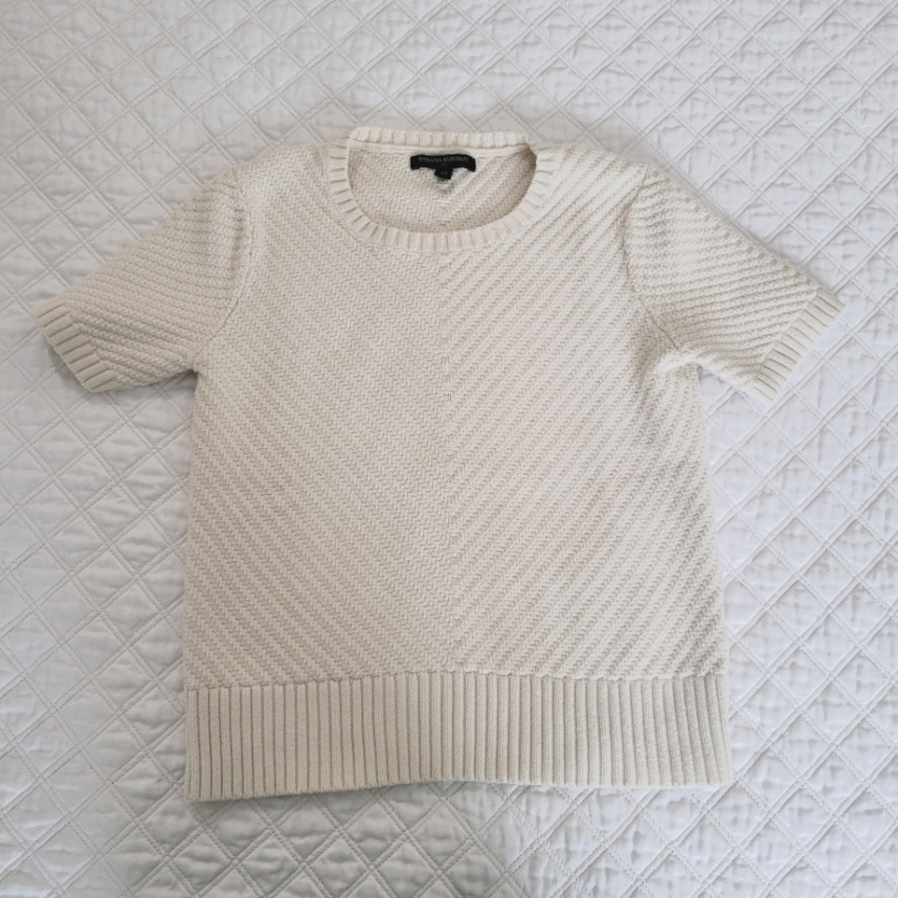 Cream knit tee sweater